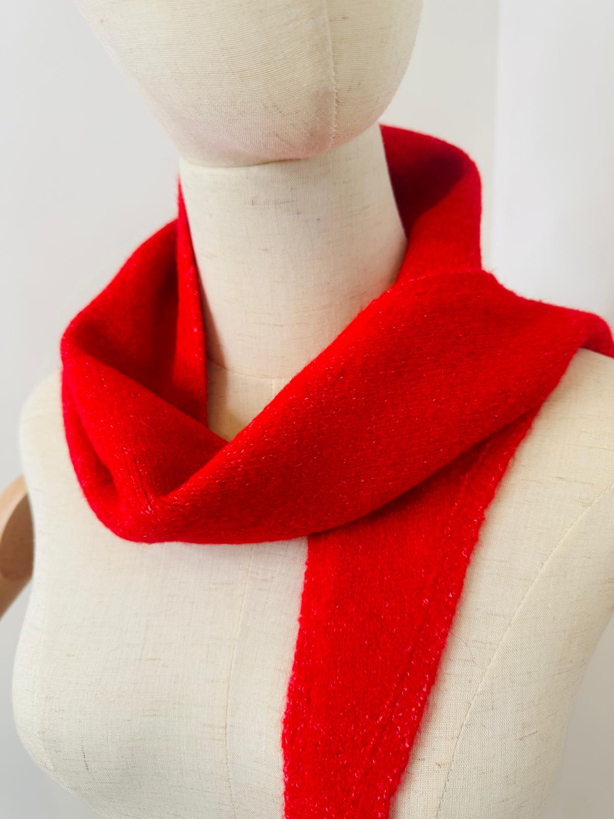 Red Wool Blend Triangle Scarf