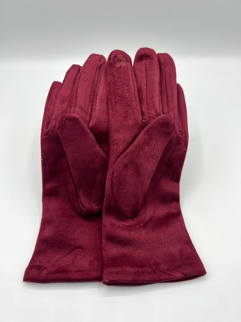Faux Suede Plain Gloves - Assorted Colours in