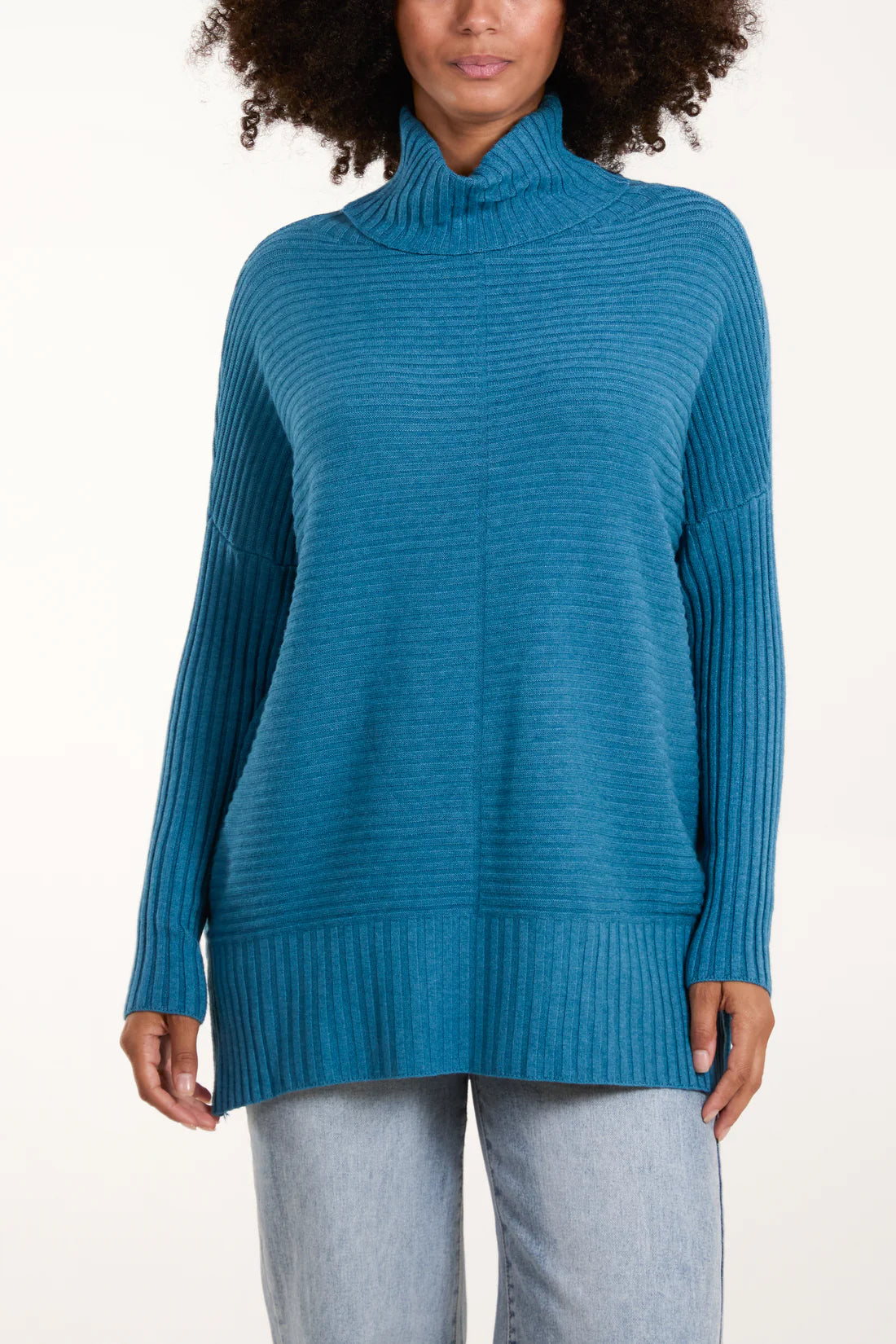 Adele Slouchy Ribbed Roll Neck Jumper - Multiple Colours