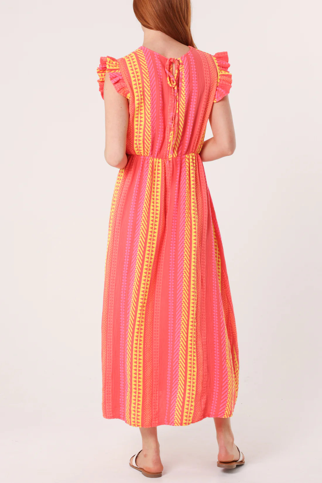Eva Striped Cotton Cheesecloth Maxi Dress
