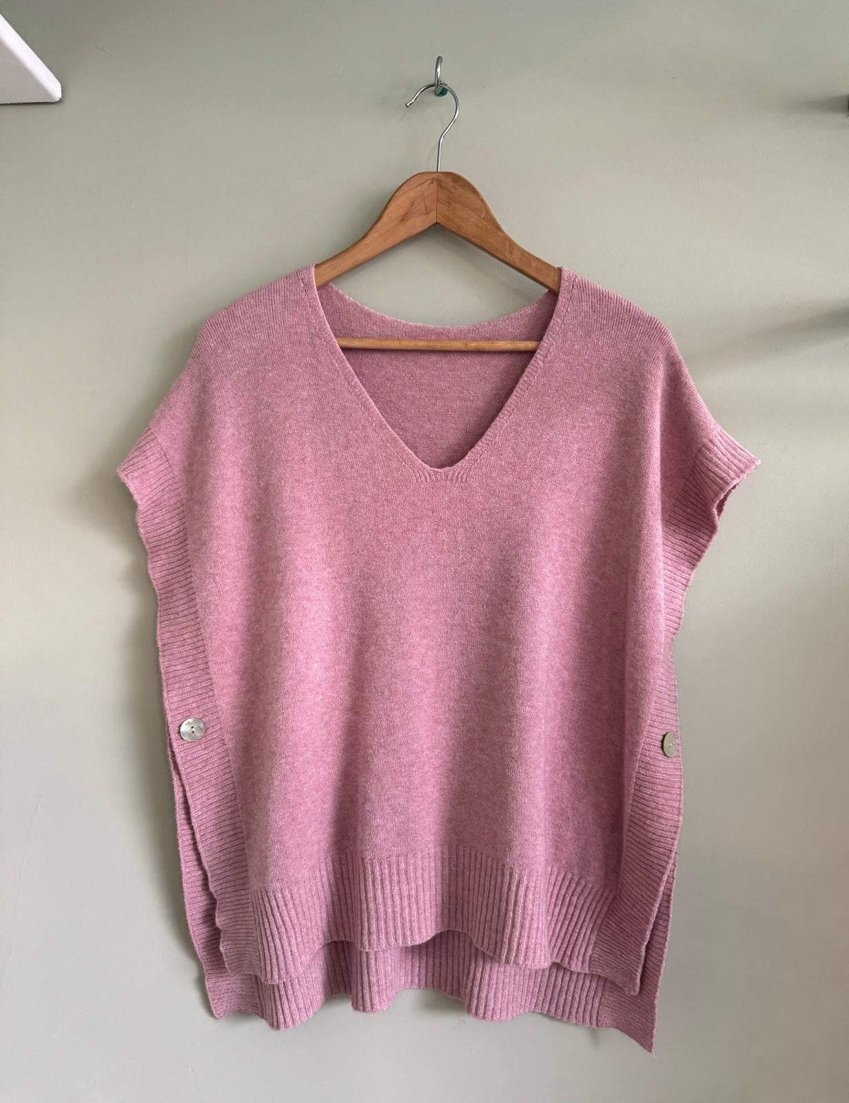 Jessica Side Button Tank Top/Poncho - Assorted Colours