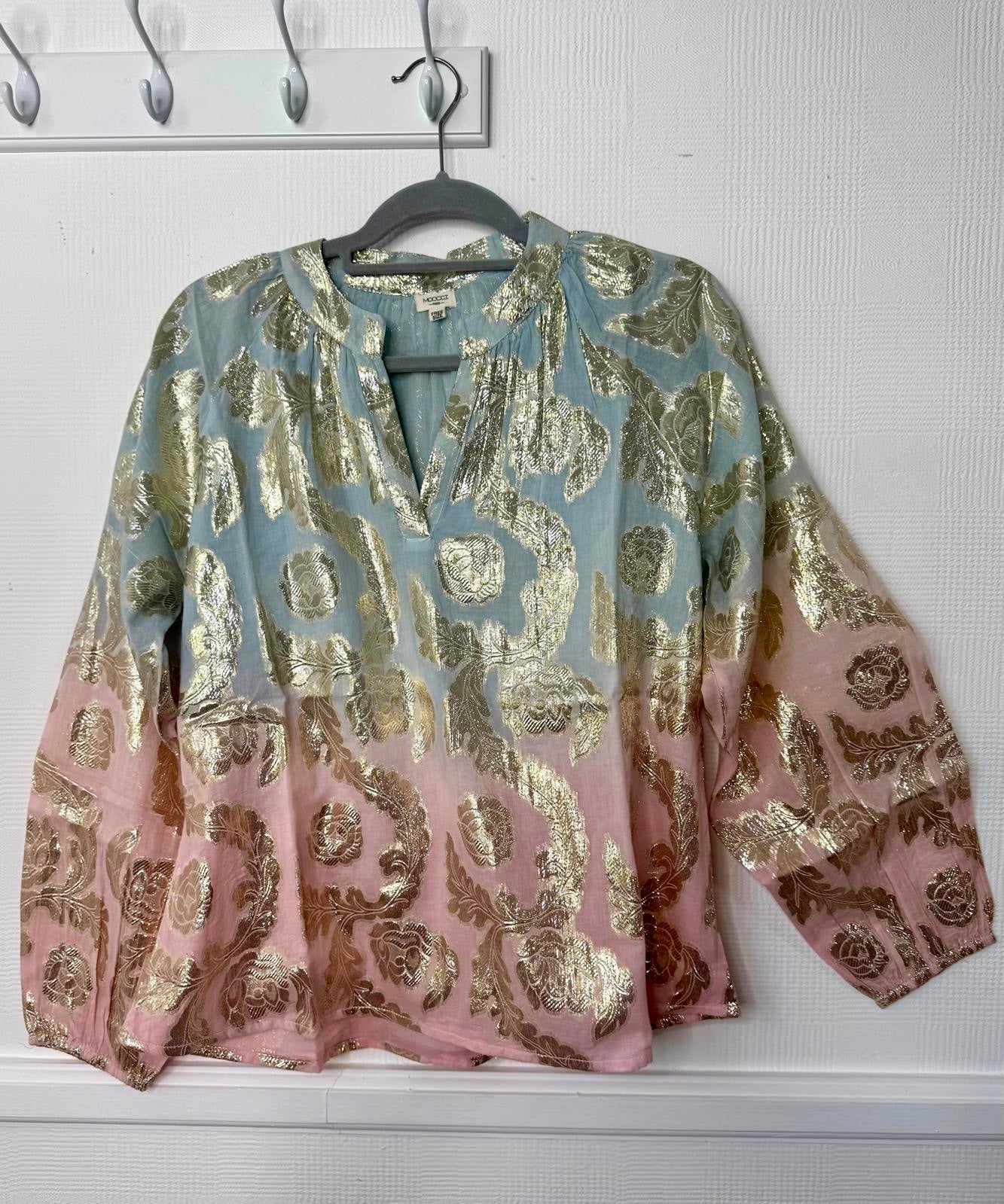 Iris Boho Metallic Weave Ombre Blouse - 2 Colours