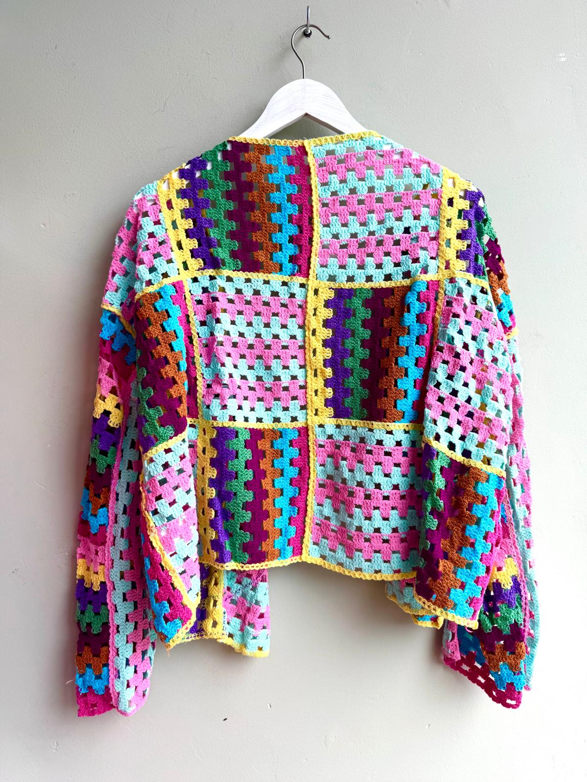 Sophia Rainbow Crochet Cardigan