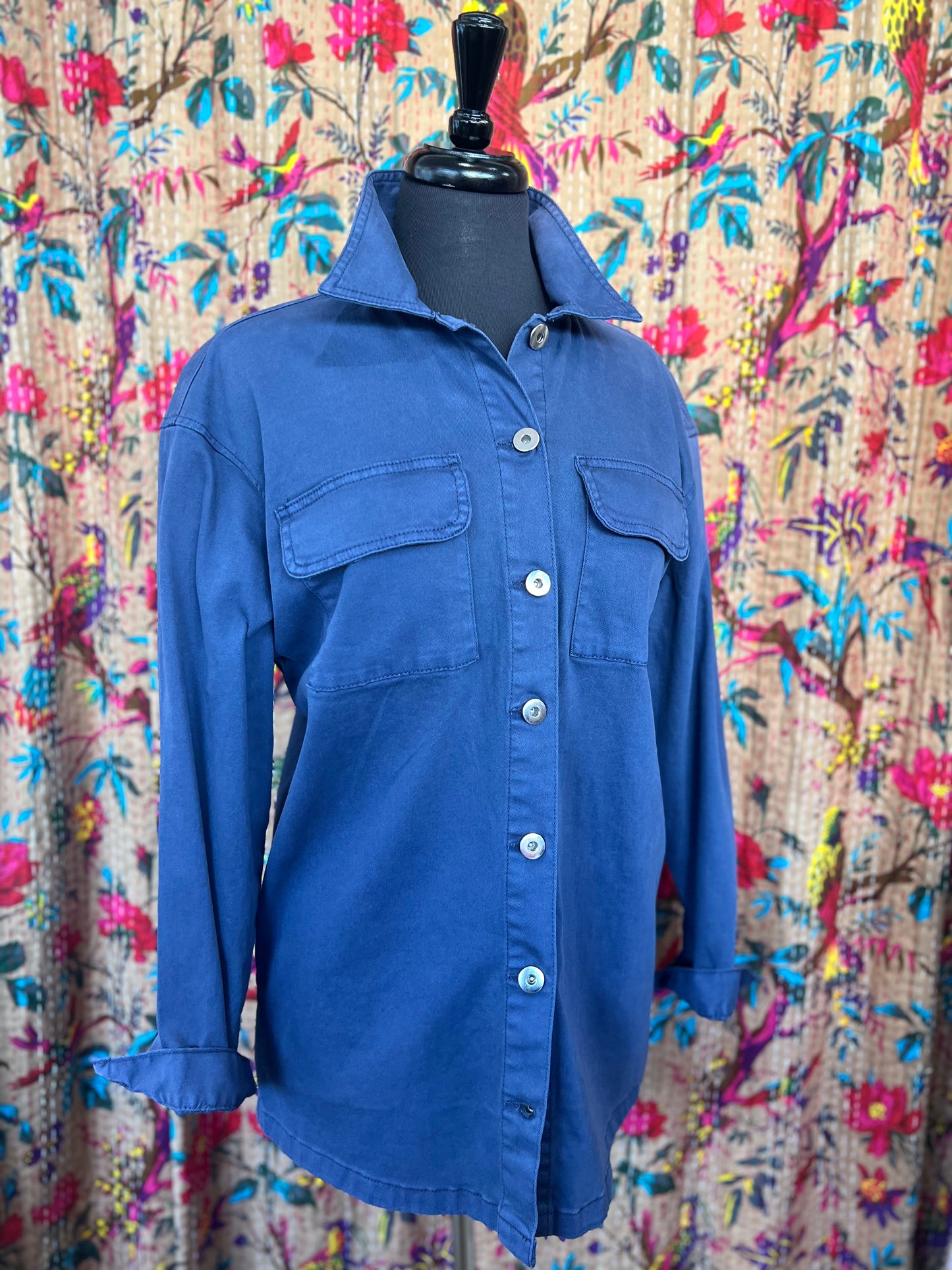 Edie Navy Cotton Canvas Worker’s Jacket