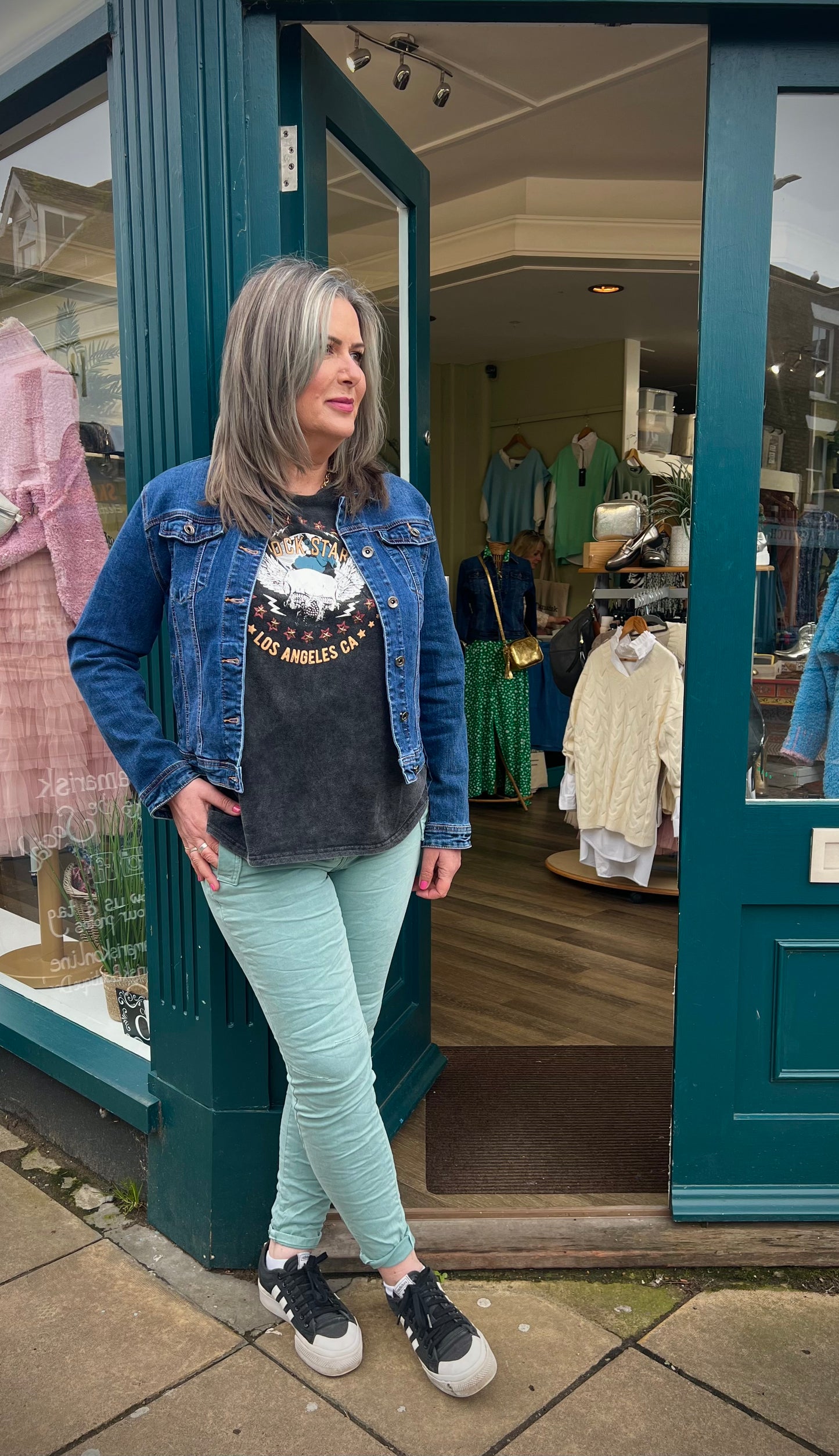 Melly & Co green Button & Zip Fly Jeans