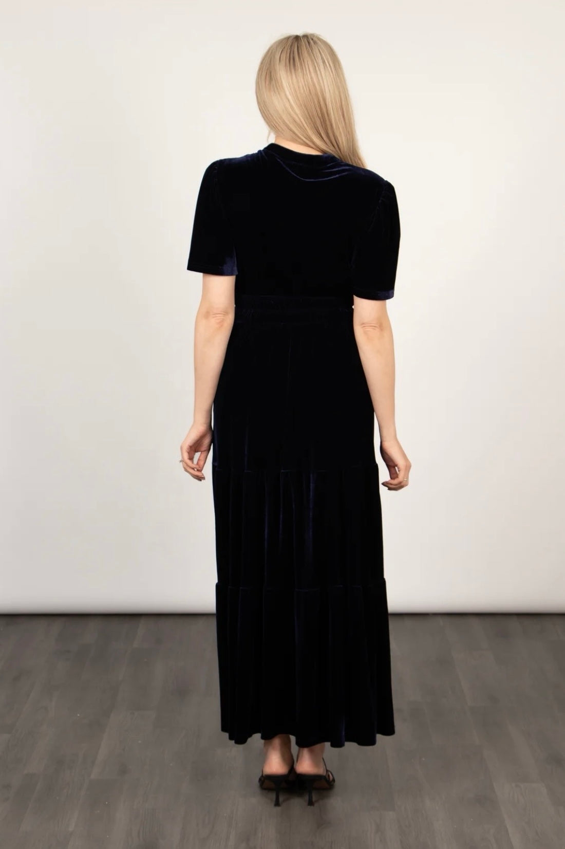 Lizzie Forest Green Or Navy Blue Velvet Maxi Dress