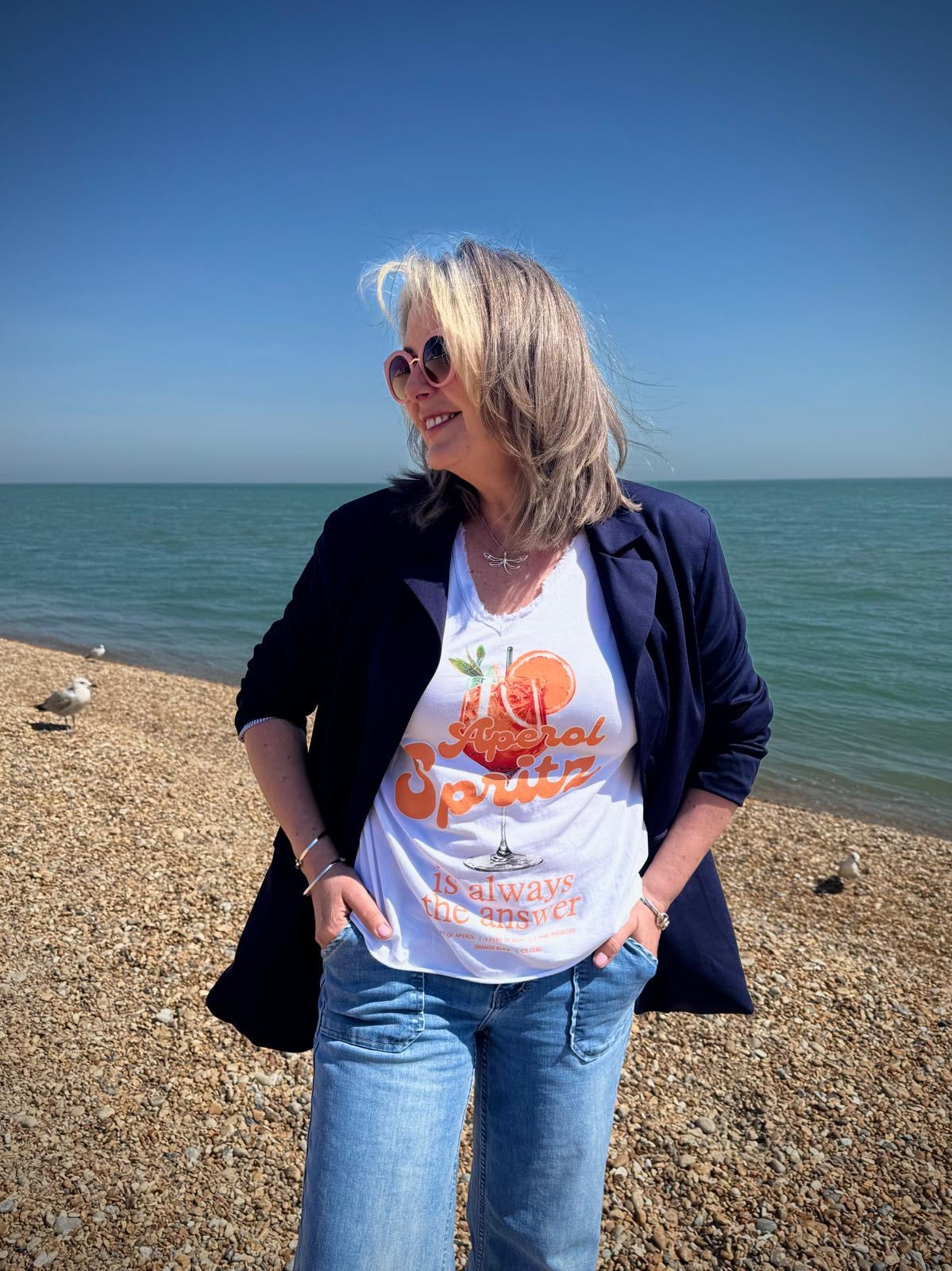 Aperol Spritz Is Always The Answer T-Shirt - White Or Faded Orange