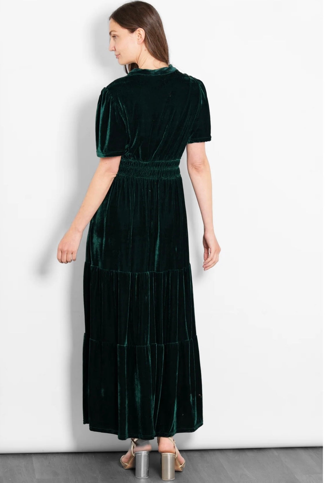 Lizzie Forest Green Or Navy Blue Velvet Maxi Dress