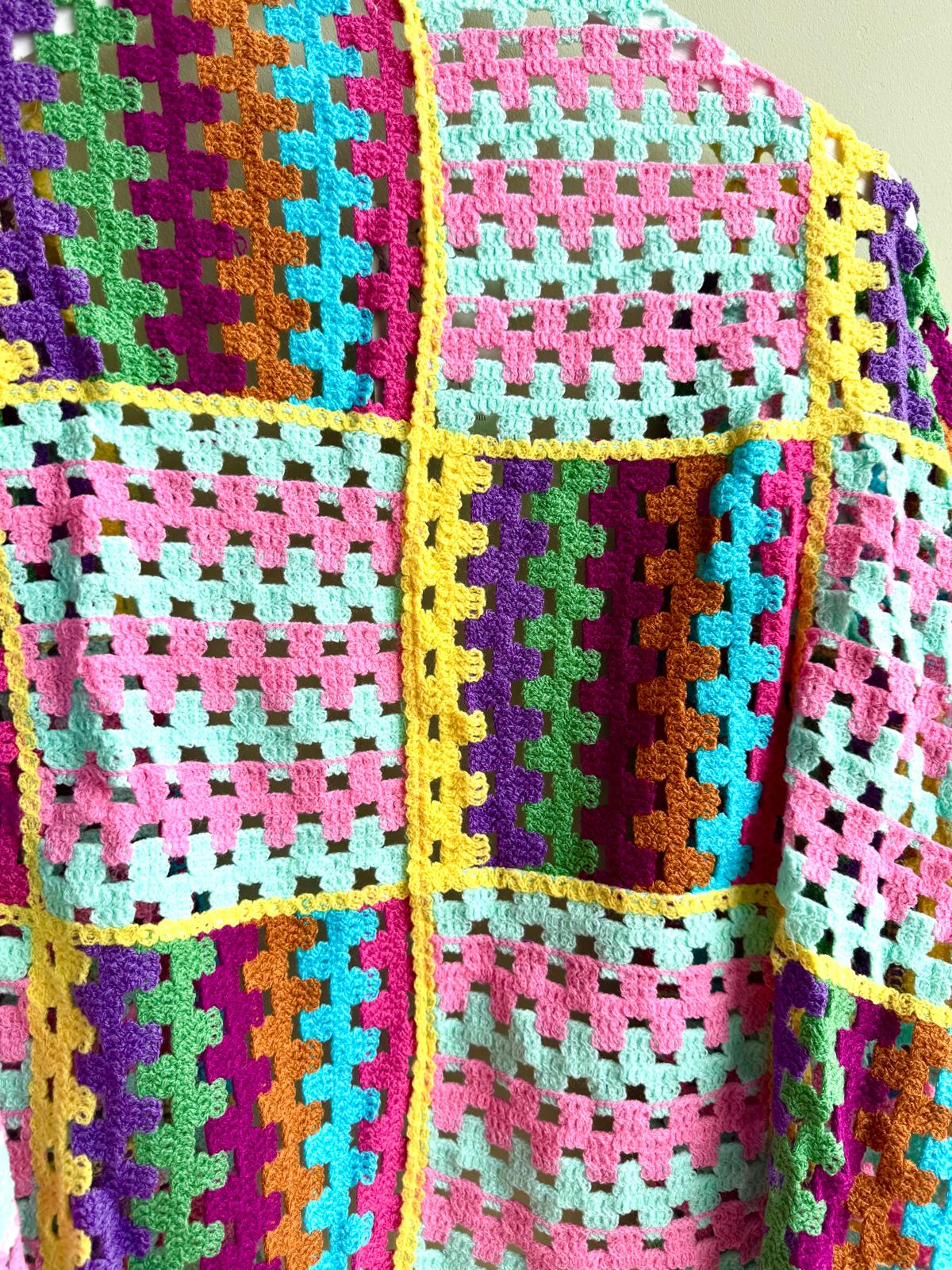 Sophia Rainbow Crochet Cardigan