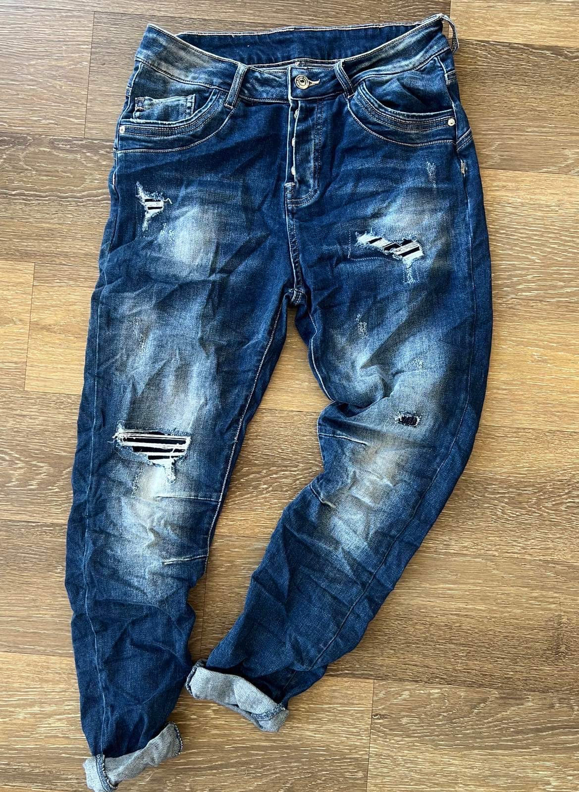 Melly & Co Distressed Button Fly Jeans
