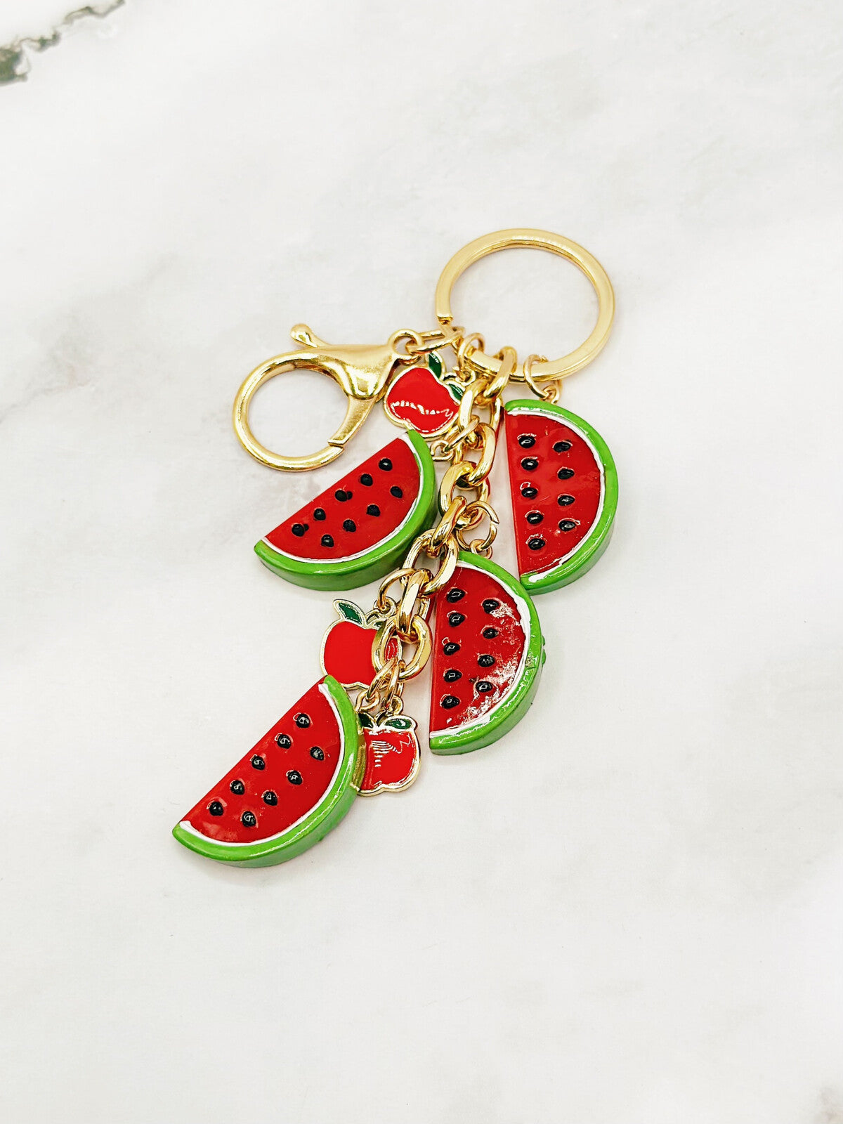 Watermelon & Apple Charms Key Ring Bag Charm