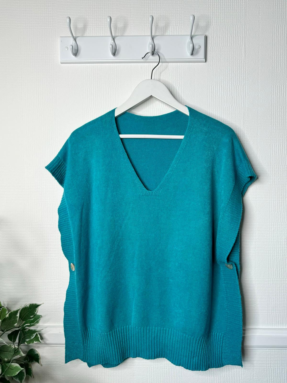 Jessica Side Button Tank Top/Poncho - Assorted Colours
