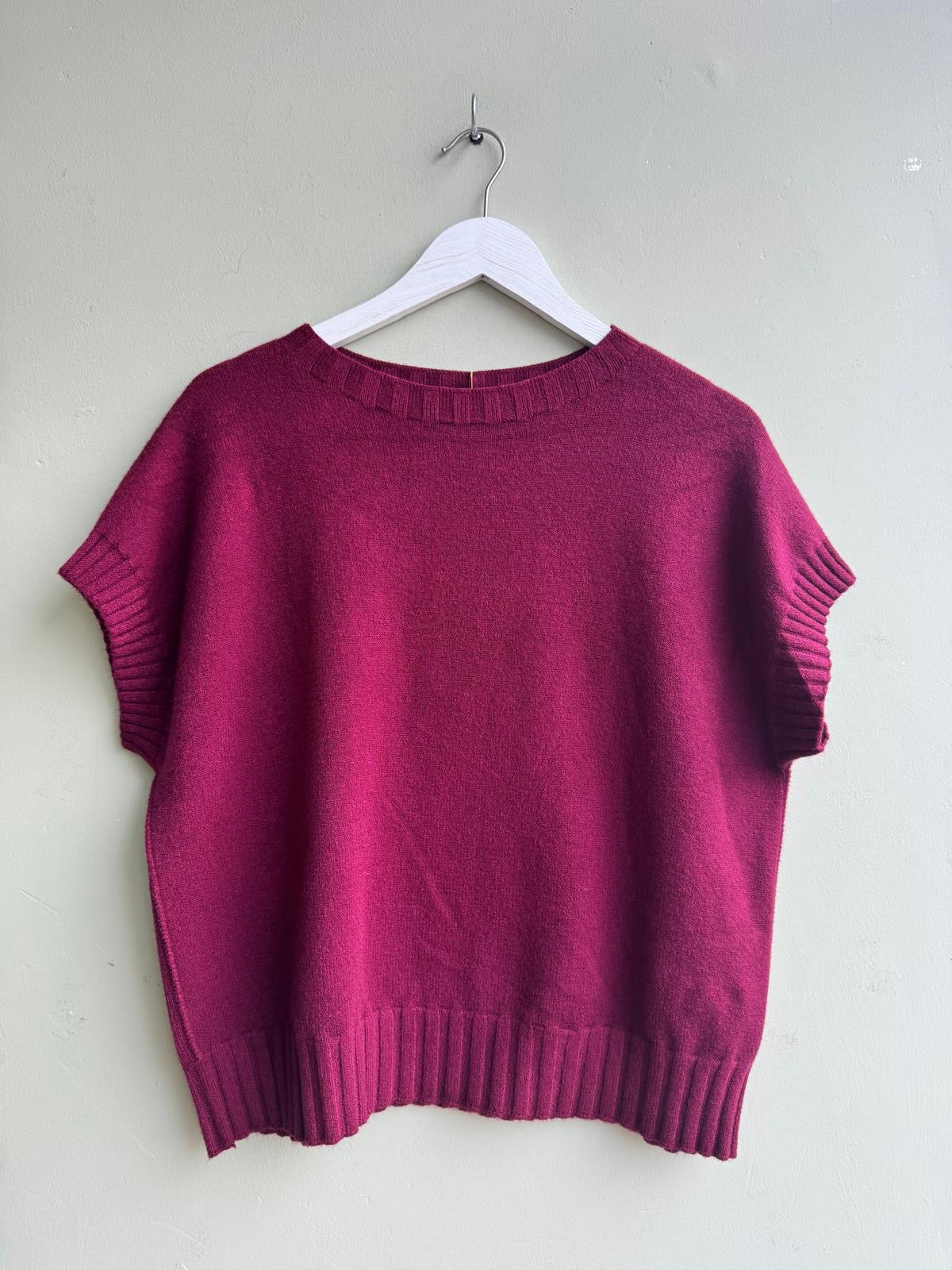 Shannon Ribbed Detail Oversized Short Sleeve Sweater Vest Tank Top - 5 Colours