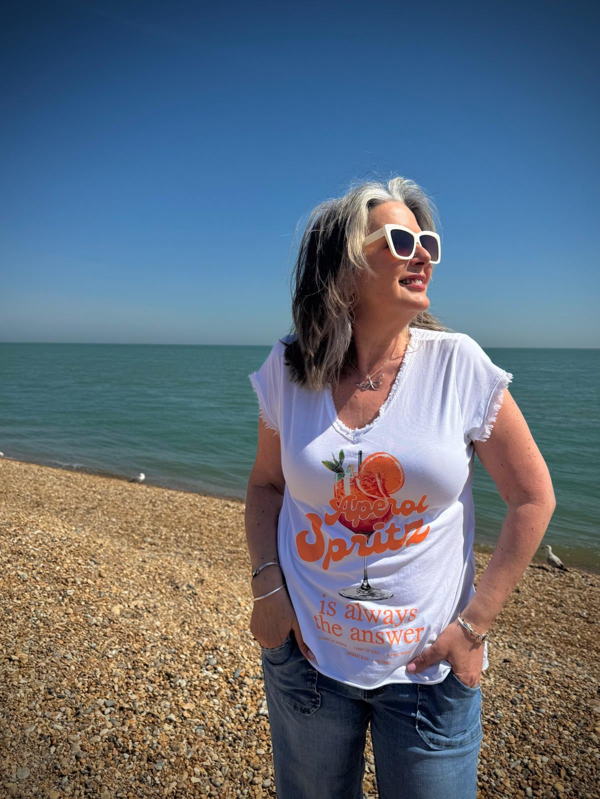 Aperol Spritz Is Always The Answer T-Shirt - White Or Faded Orange