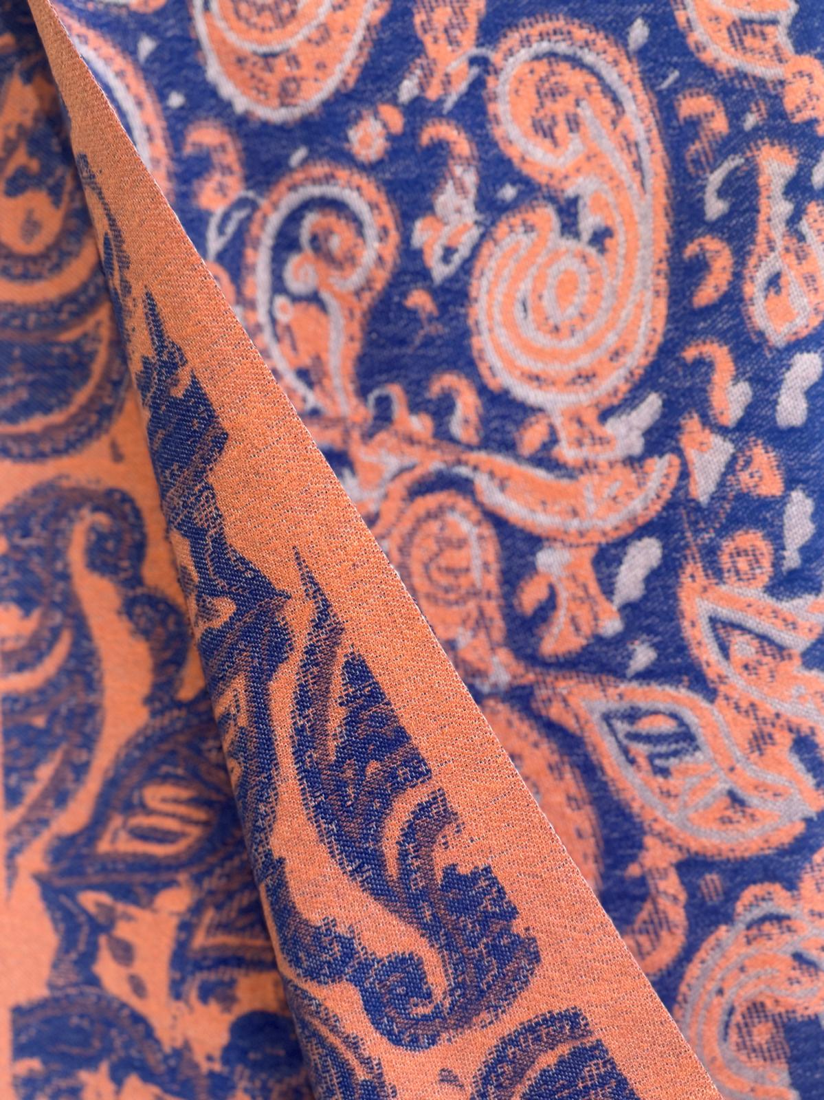 Eleanor Wool Blend Blue Paisley Pashmina Scarf