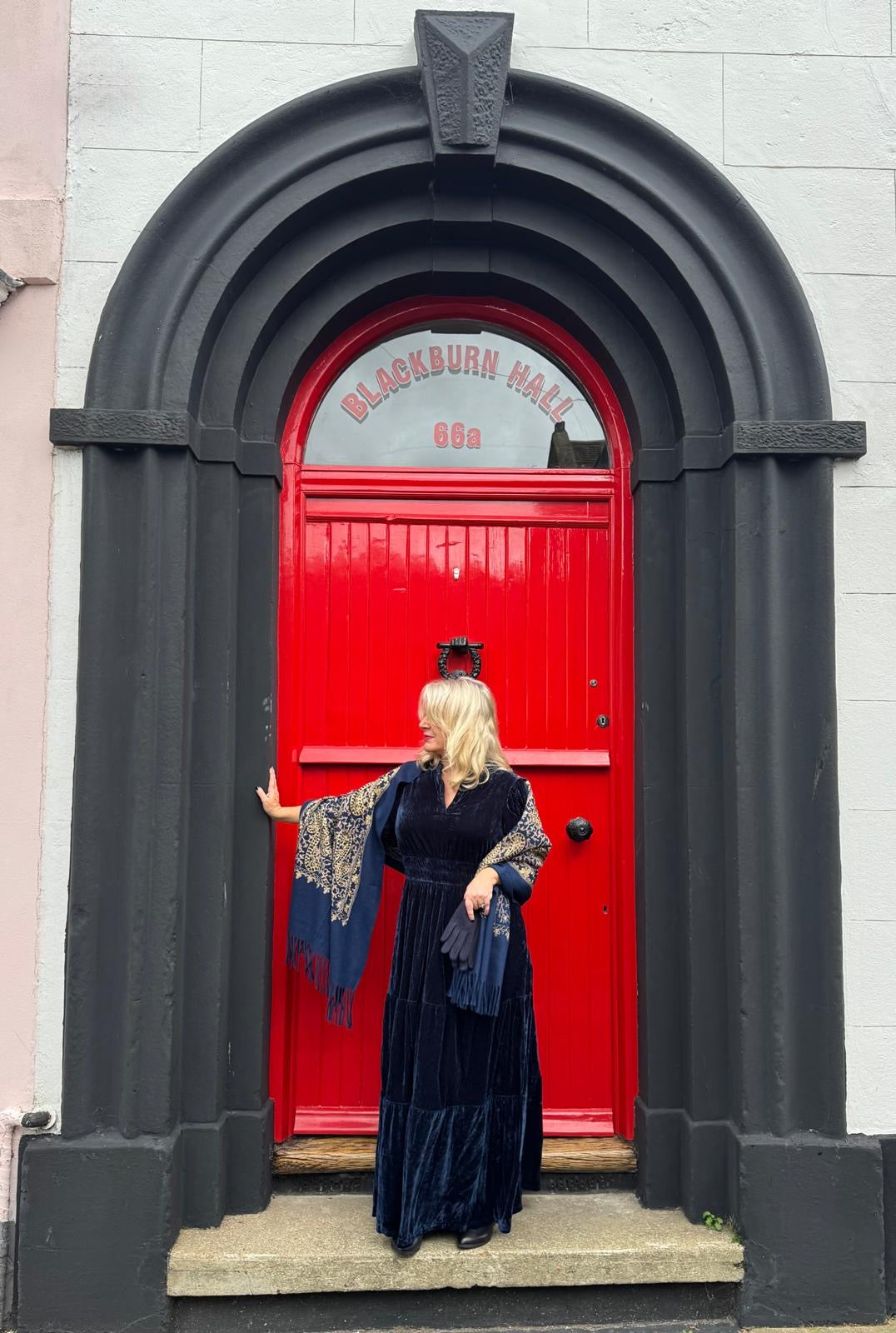 Lizzie Forest Green Or Navy Blue Velvet Maxi Dress