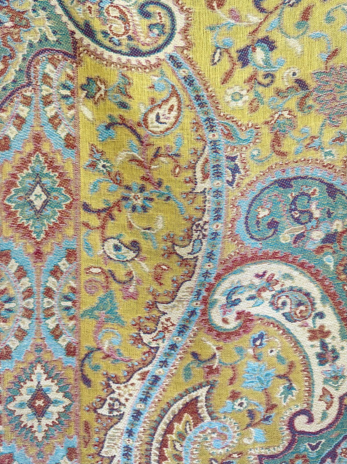 Emma Cotton Blend Gold Paisley Pashmina Scarf
