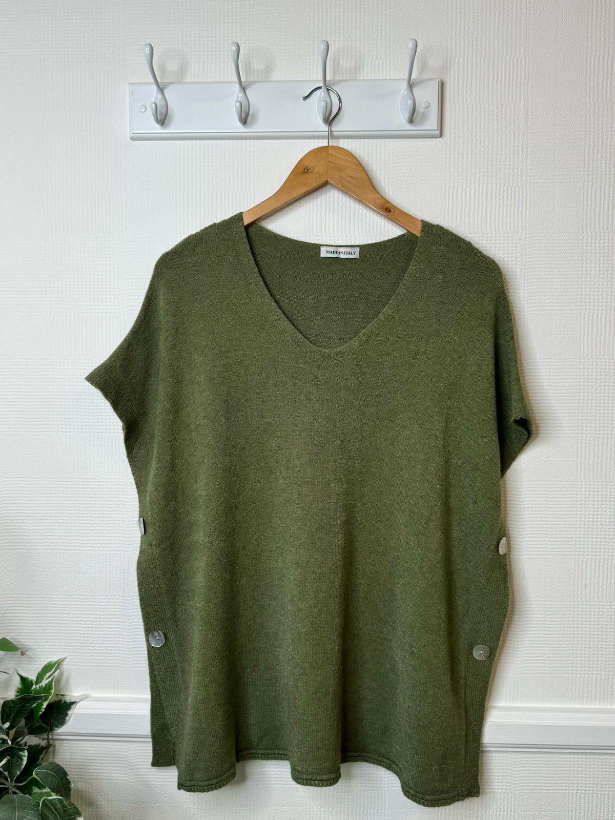 Jessica Side Button Tank Top/Poncho - Assorted Colours