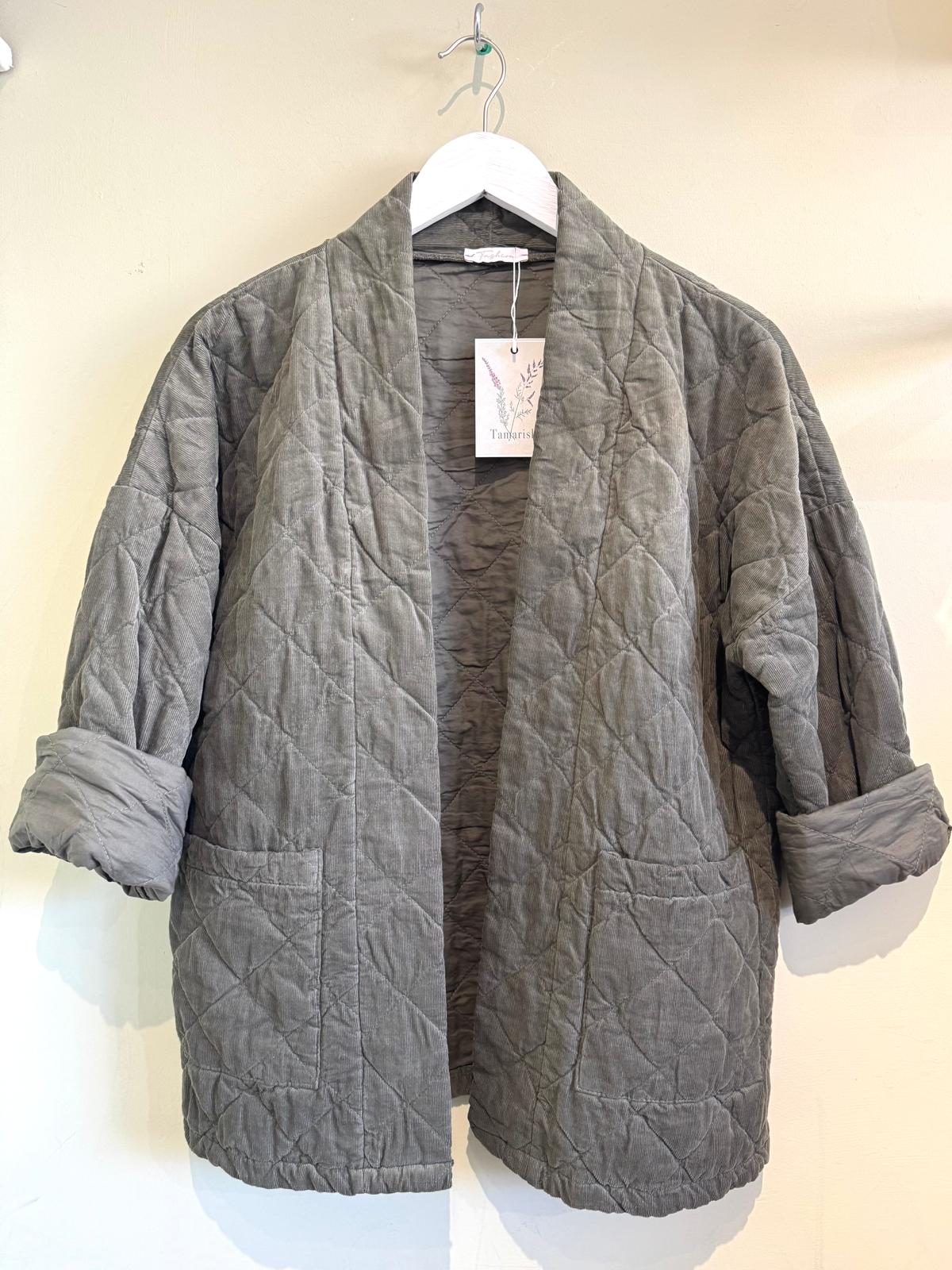 Celia Short Quilted Needlecord Kimono Jacket - 5 Colours