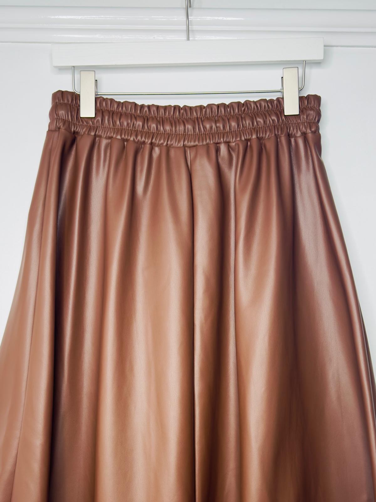 Jessica Toffee Brown Faux Leather A Line Midaxi Skirt