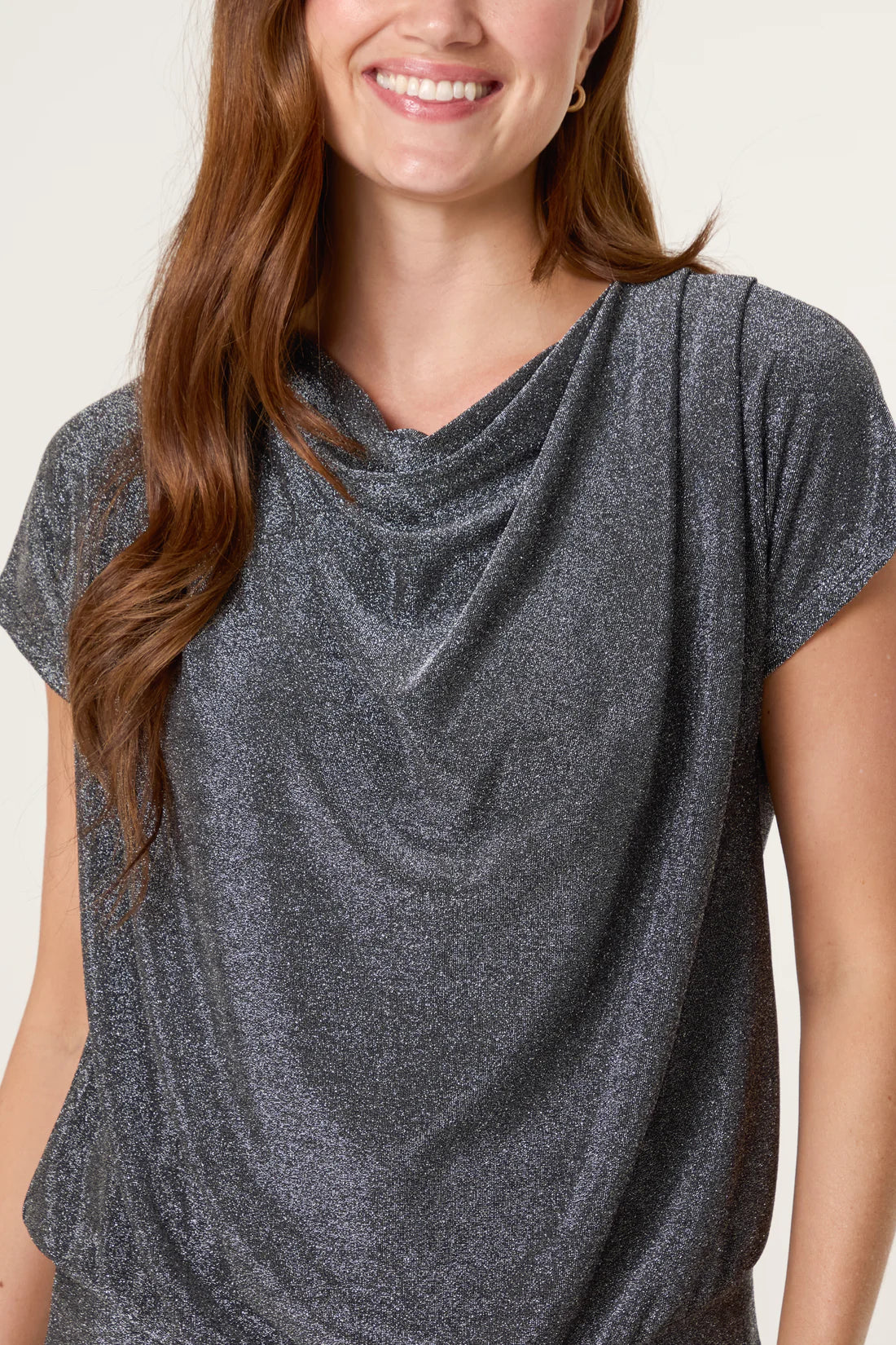 Silver Shimmer Lurex Top