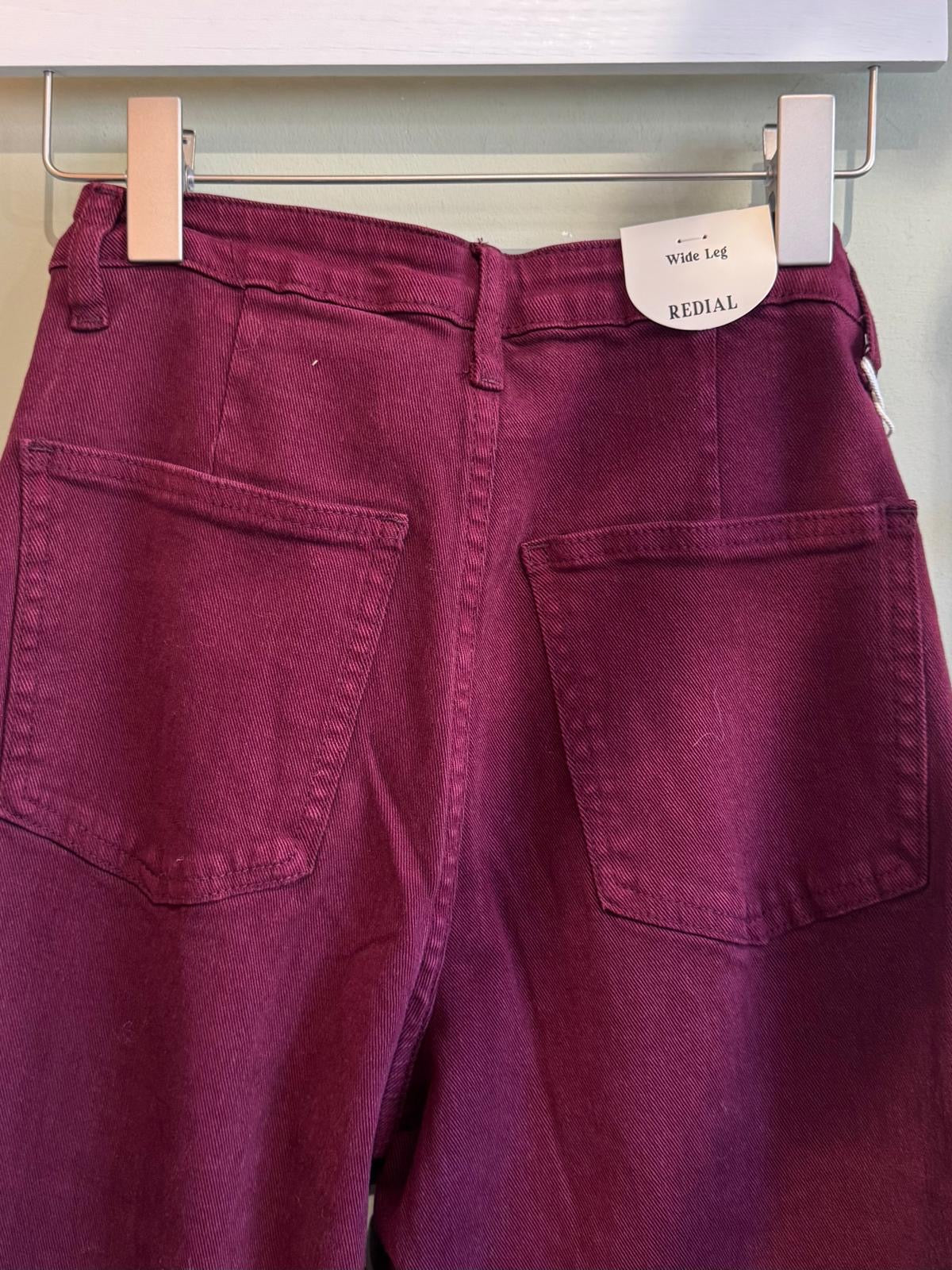 Lola Wide Leg Burgundy Jeans