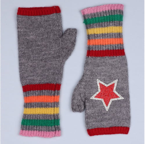 Jazz Hands Sparkle & Star Fingerless Mittens