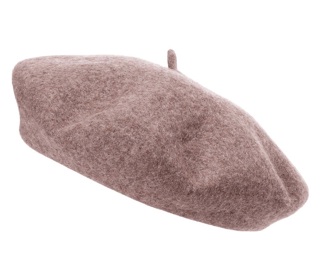 wool beret taupe