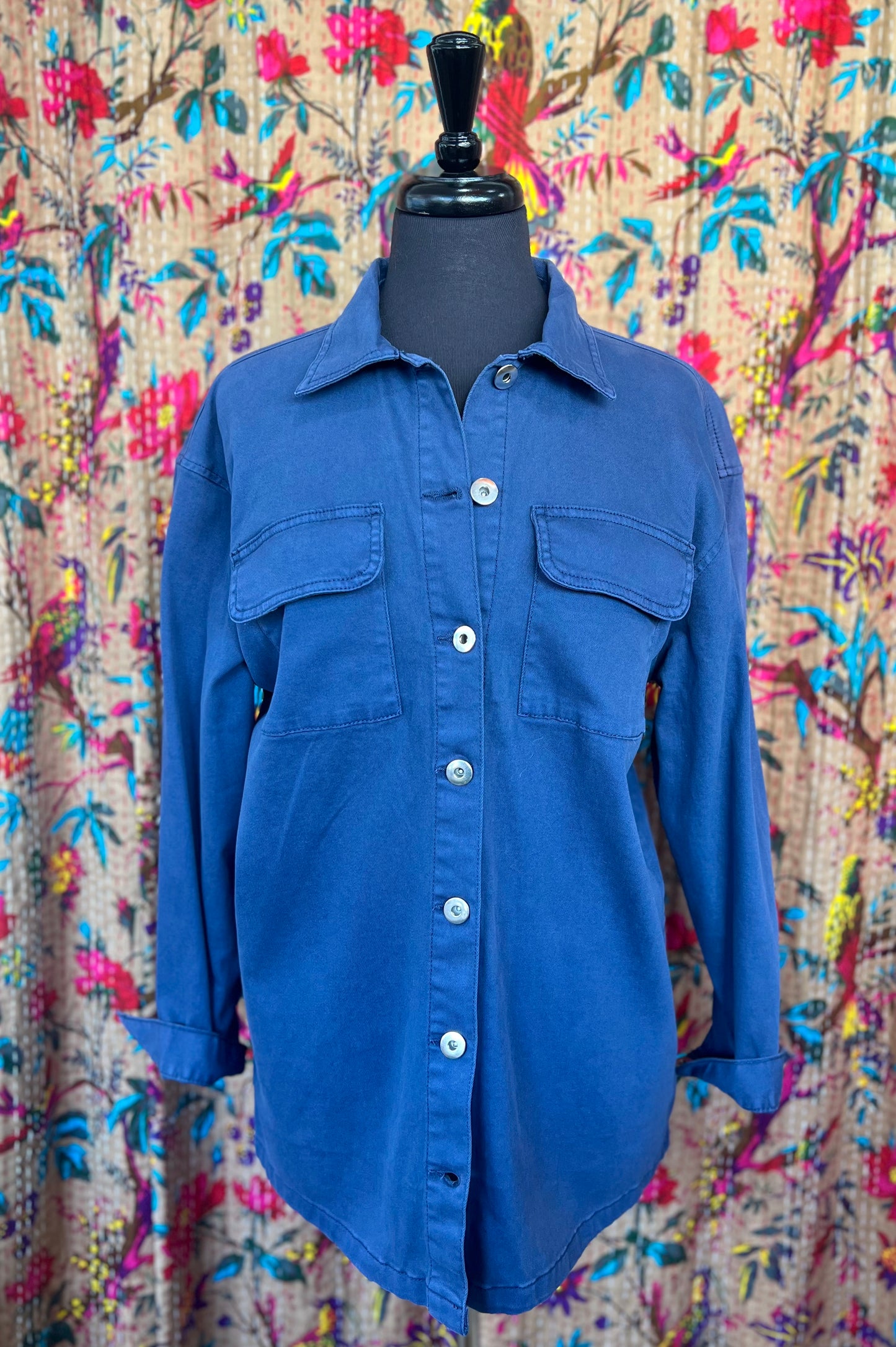 Edie Navy Cotton Canvas Worker’s Jacket