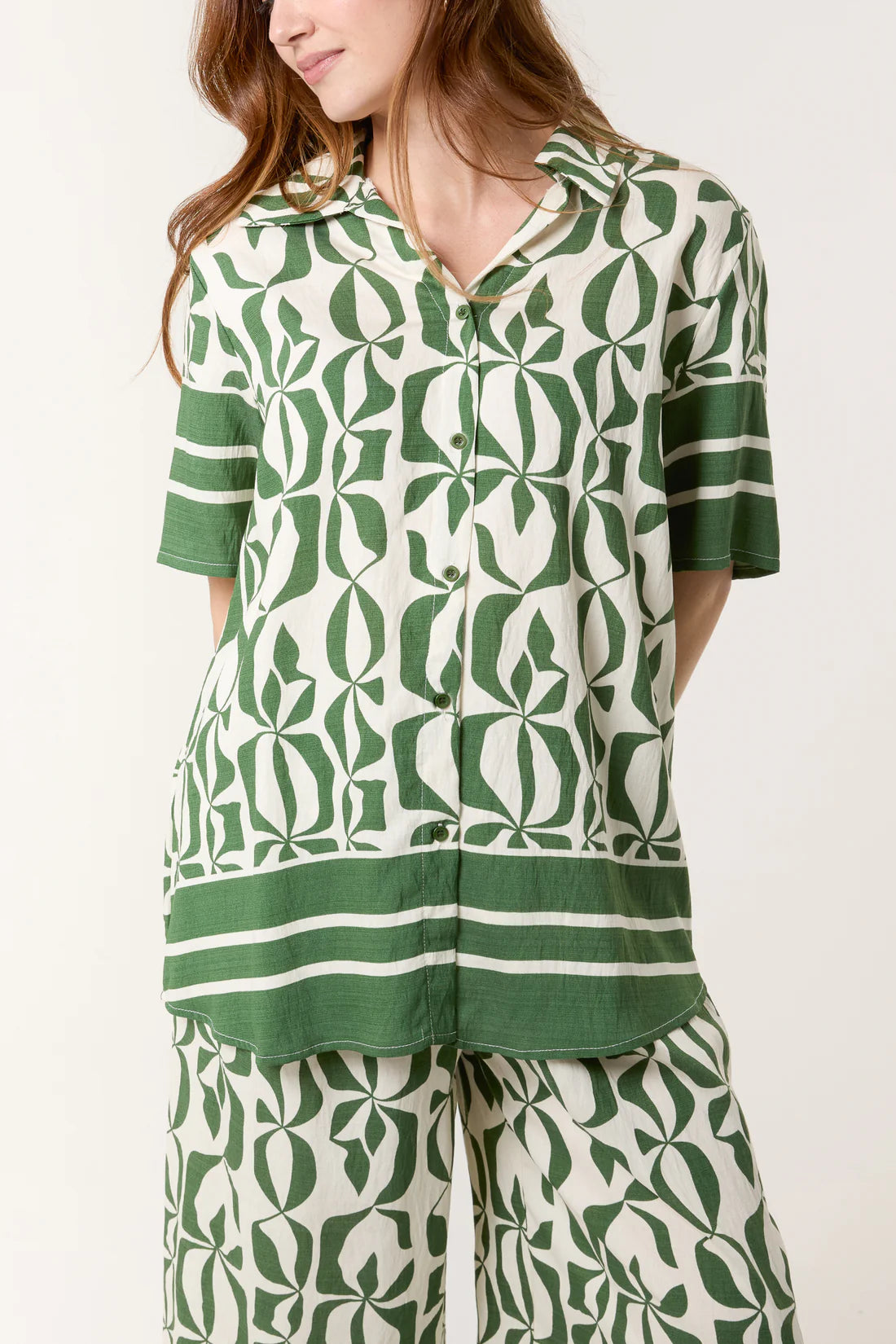 Parker Palm Green Geo Print Co-Ord Set