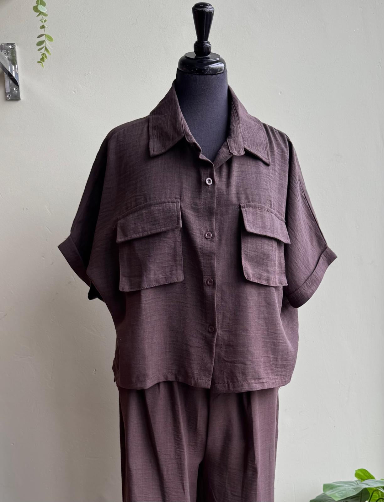 Anna Plain Co-Ord Set - Khaki, Black Or Chocolate Brown