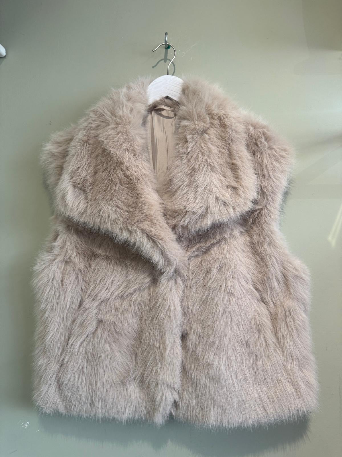 Kitty Luxe Faux Fur Short Gilet - Cream, Taupe Or Chocolate Brown