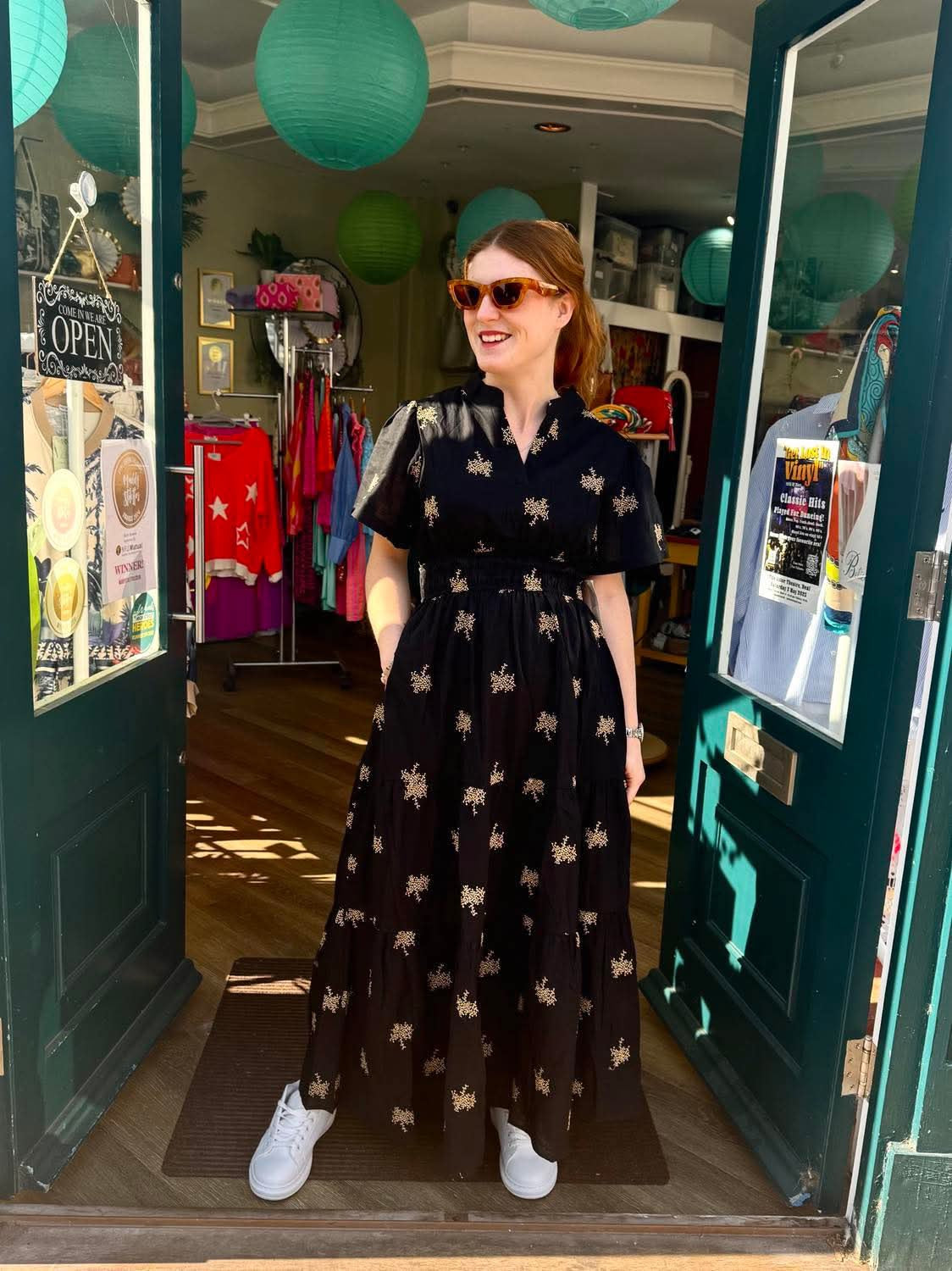 Sorrel Cotton Embroidered Maxi Dress - Black Or Red