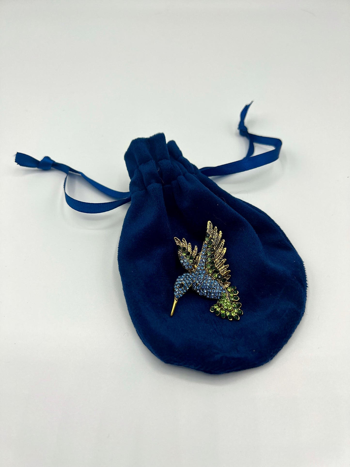 Humming Bird Crystal Brooch