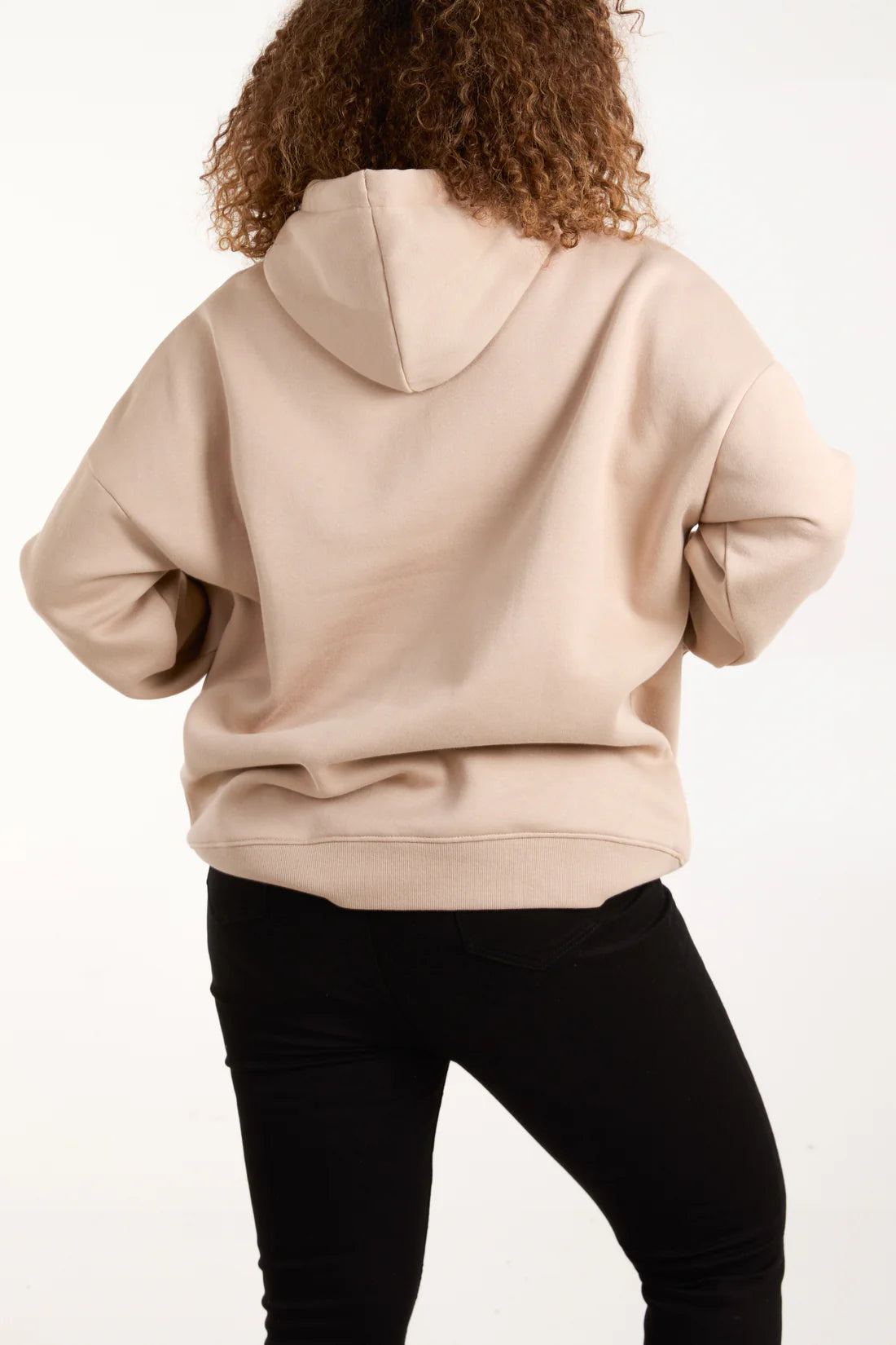 Sunday Warm Beige Hooded Sweatshirt With Leopard Print “Sunday” Appliqué Logo