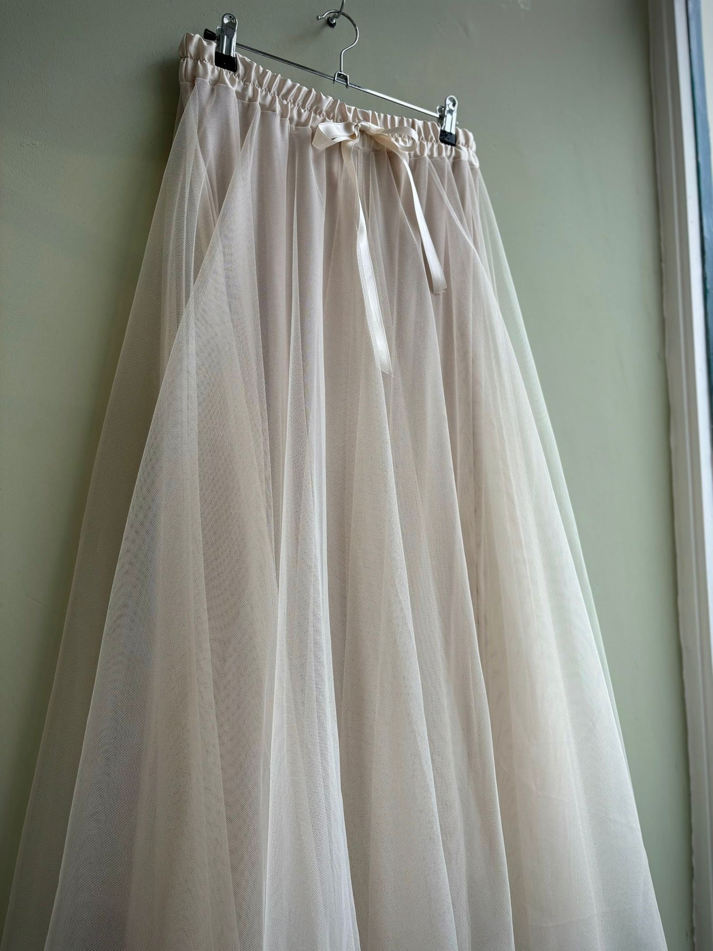 Long Net Tulle Petticoat Skirt antique cream