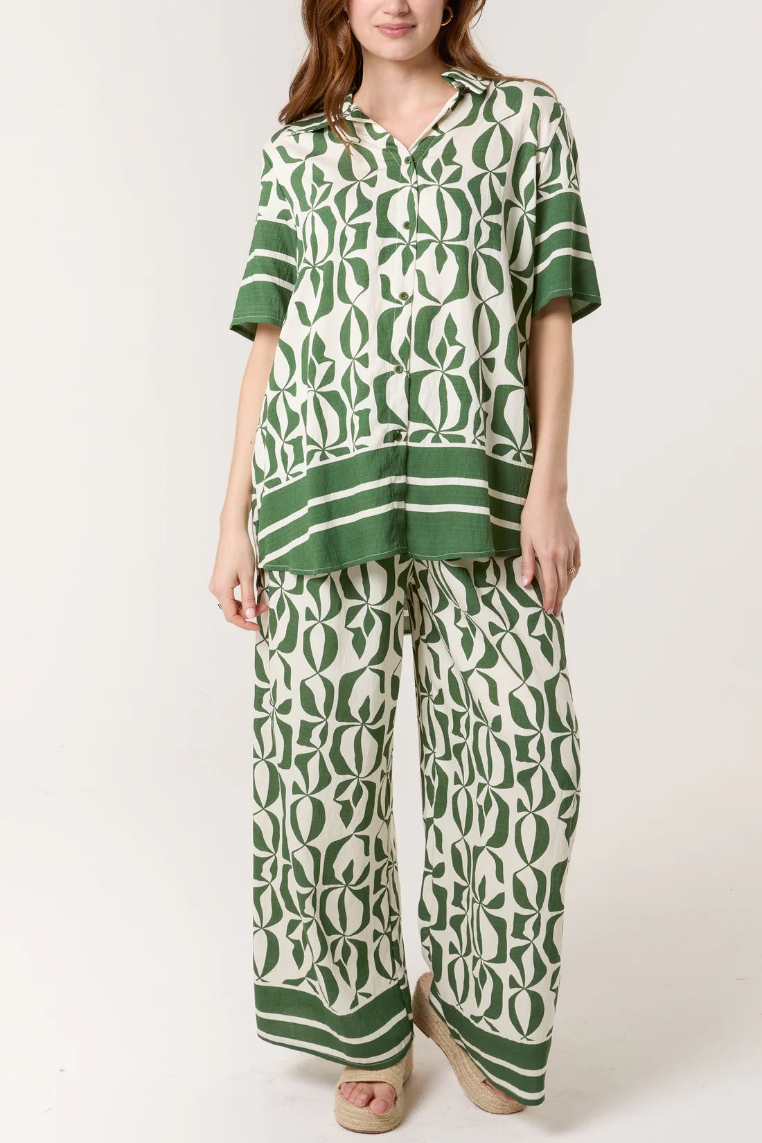 Parker Palm Green Geo Print Co-Ord Set