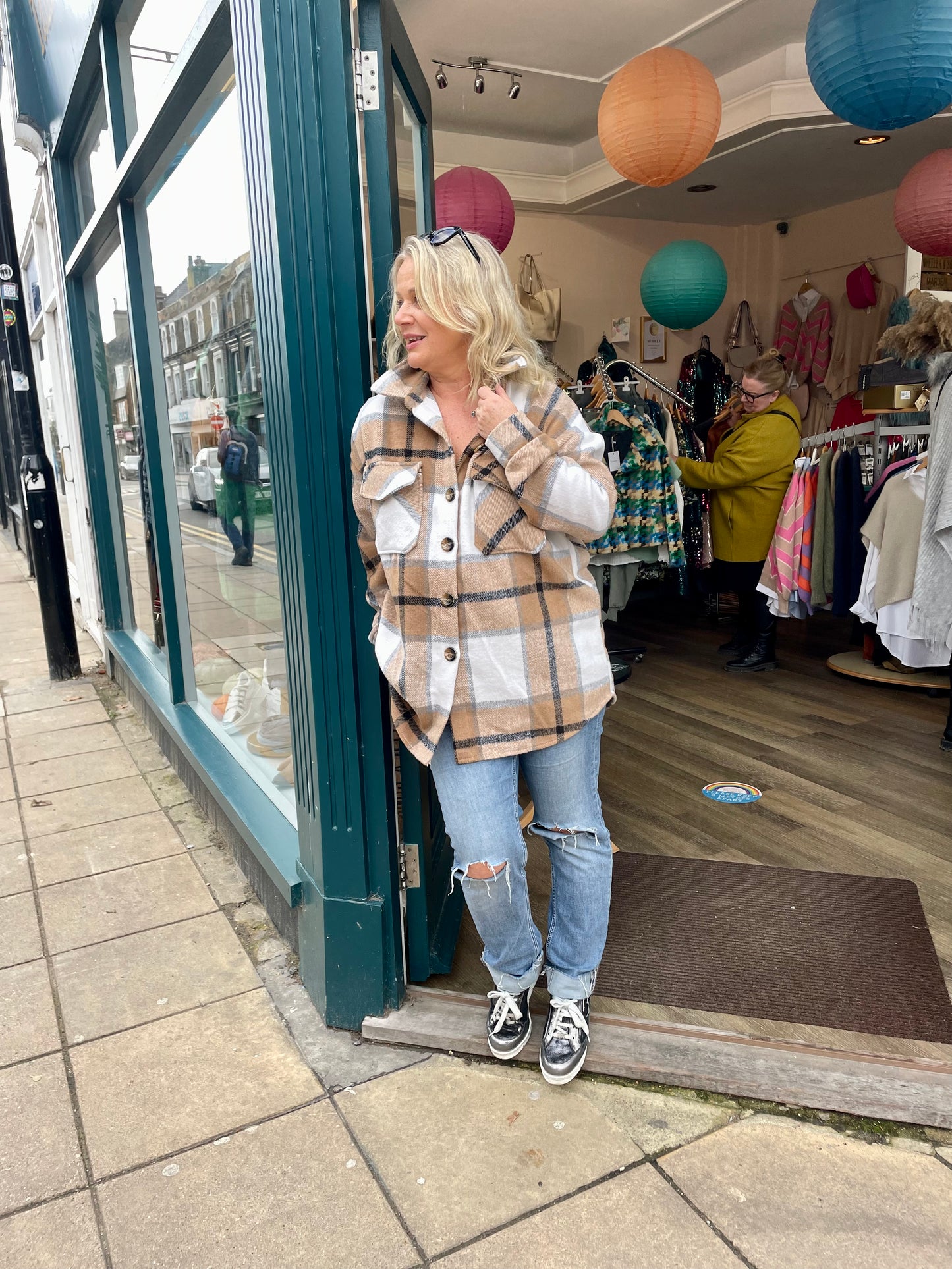 Cathy Brushed Checked Shirt Shacket 3 Colours