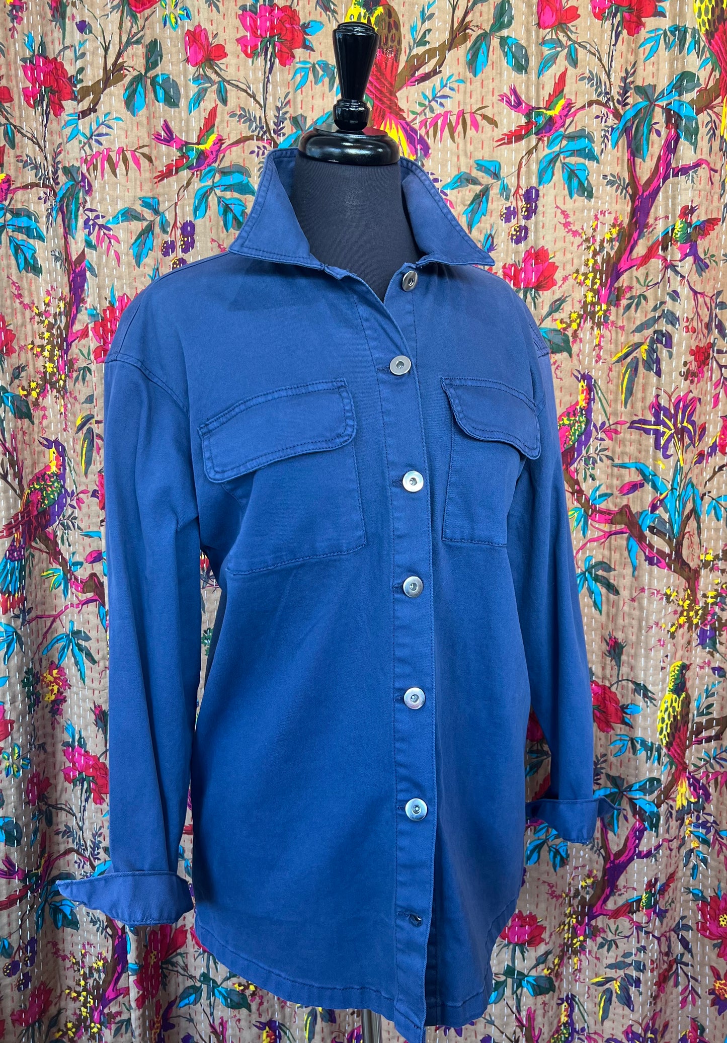 Edie Navy Cotton Canvas Worker’s Jacket