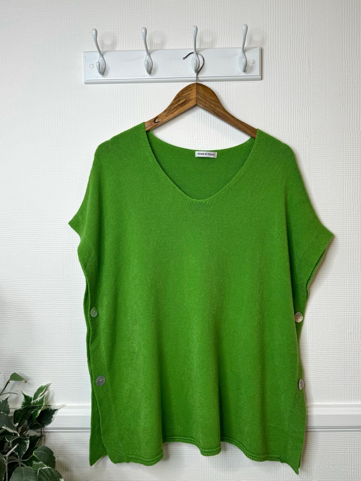 Jessica Side Button Tank Top/Poncho - Assorted Colours