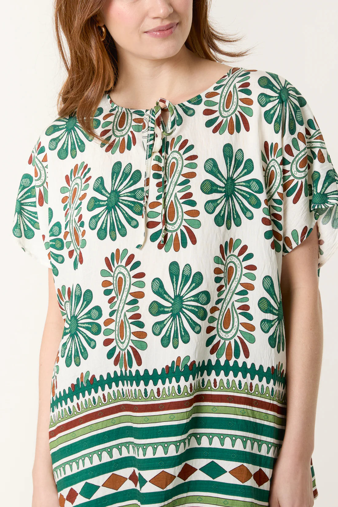 Sheena Paisley Print Short Sleeve Top - 3 Colours