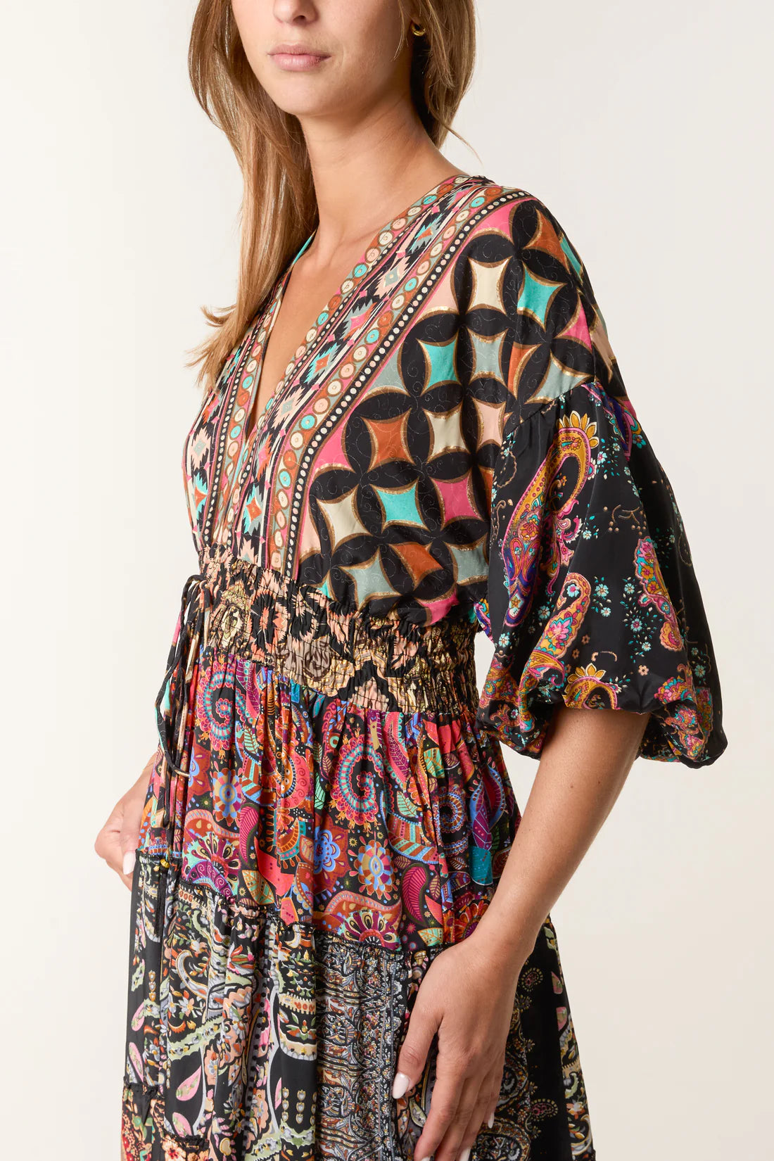 Esme Boho Multi Print Dress