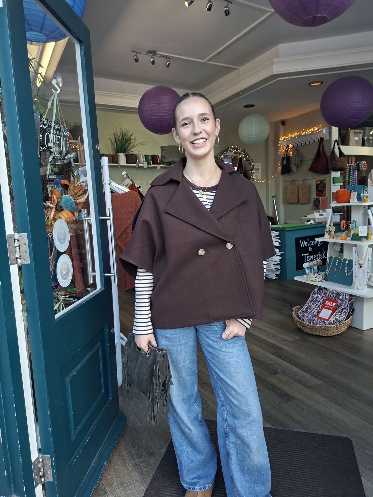 Brown cape jacket