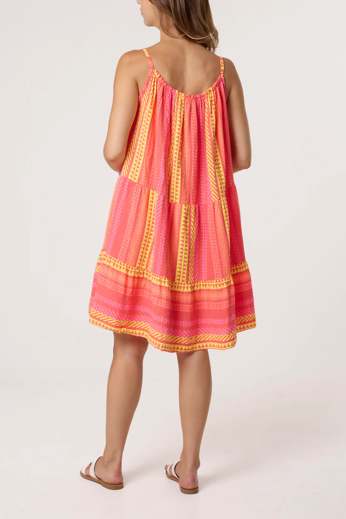 Tia Aztec Print Cotton Cheesecloth Sundress
