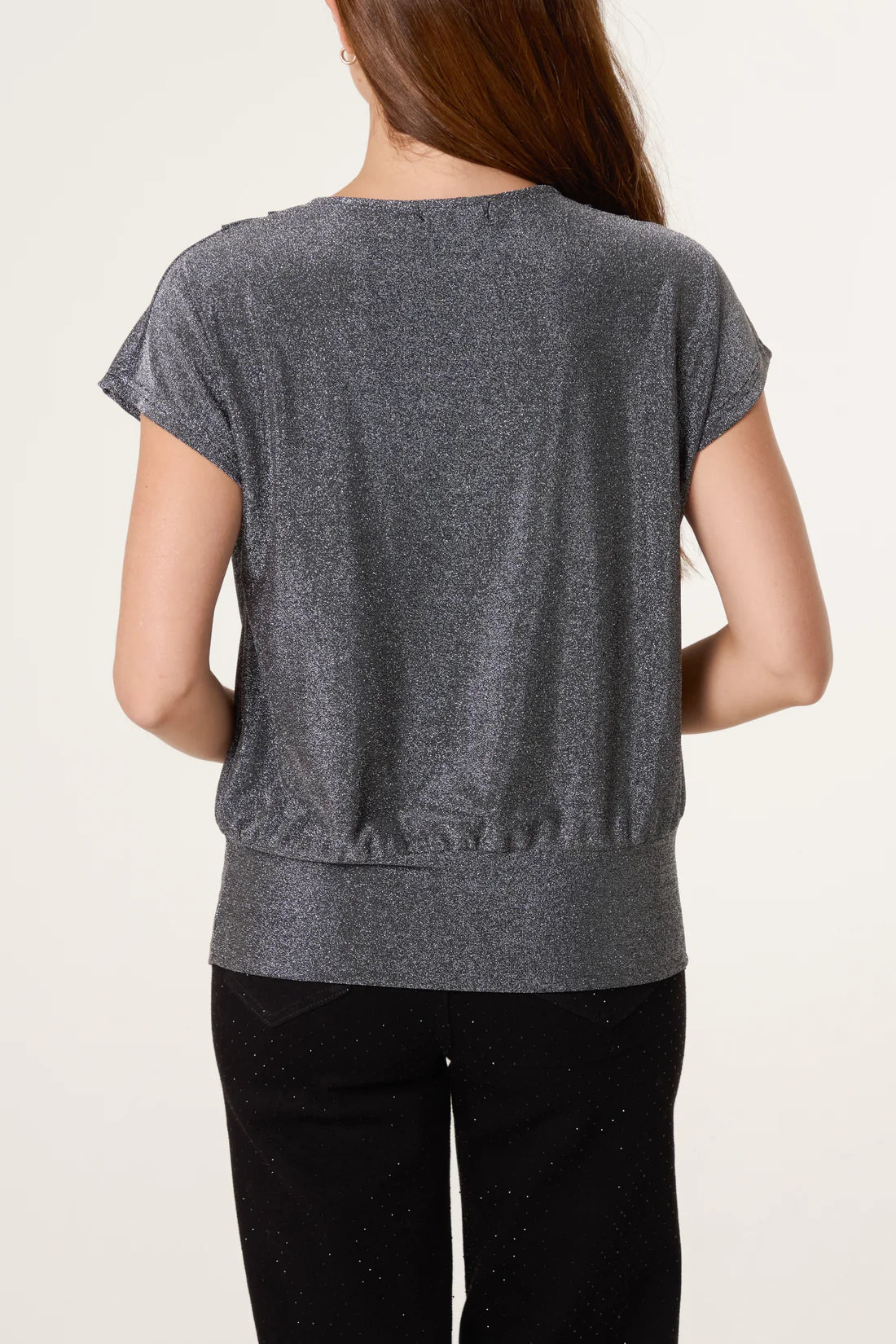 Silver Shimmer Lurex Top