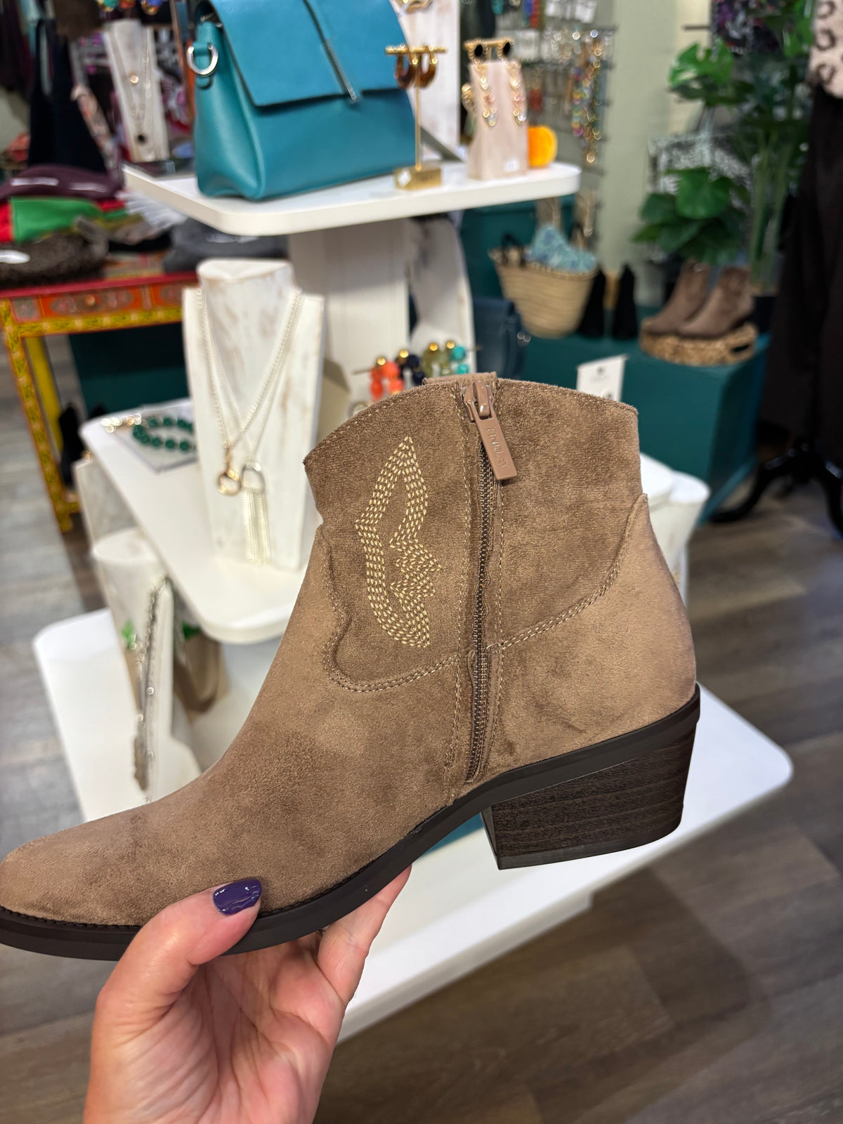 Laurie Faux Suede Cowboy Boots