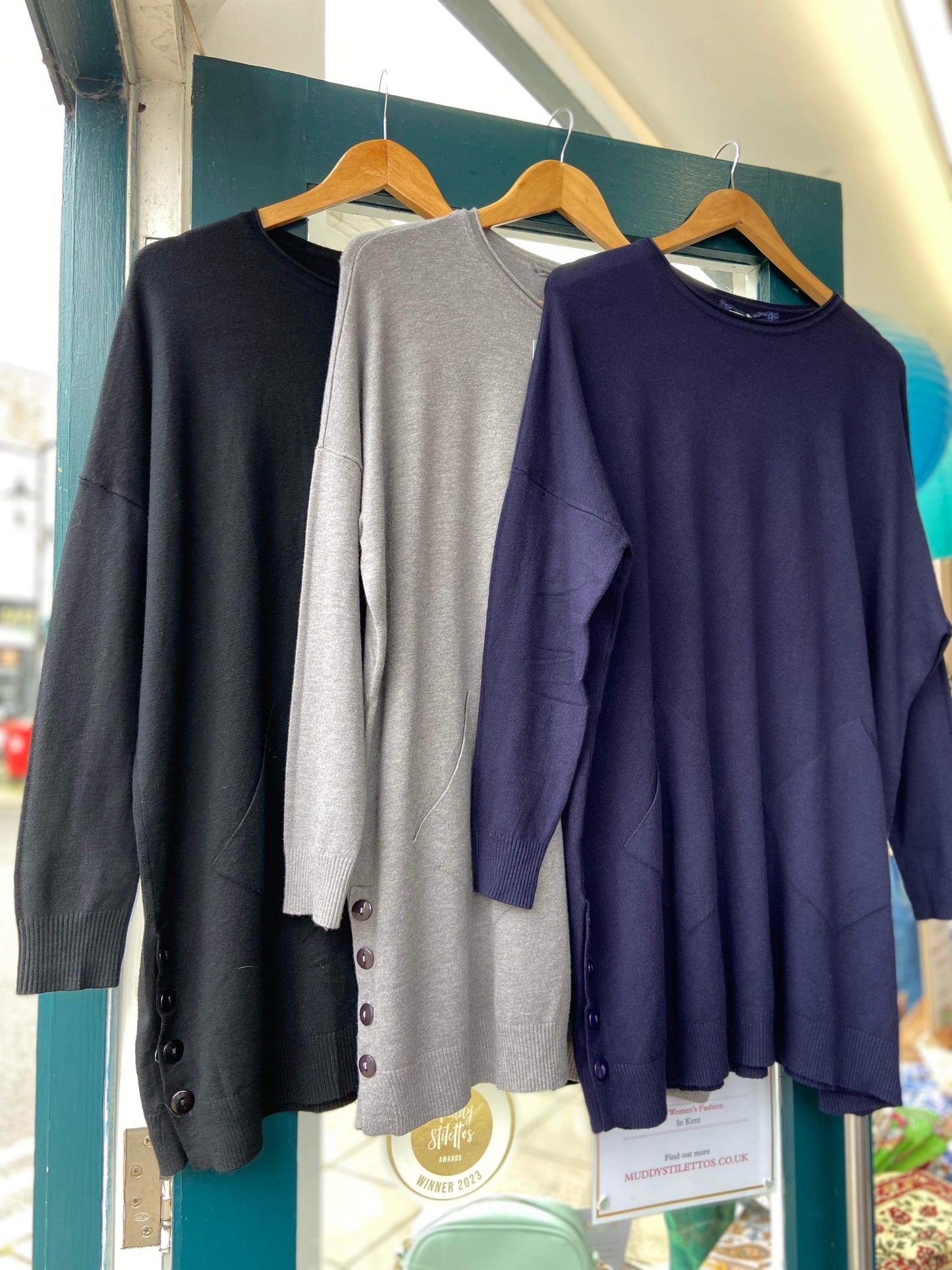 Core Collection One Size Button Trim Pocket Jumper