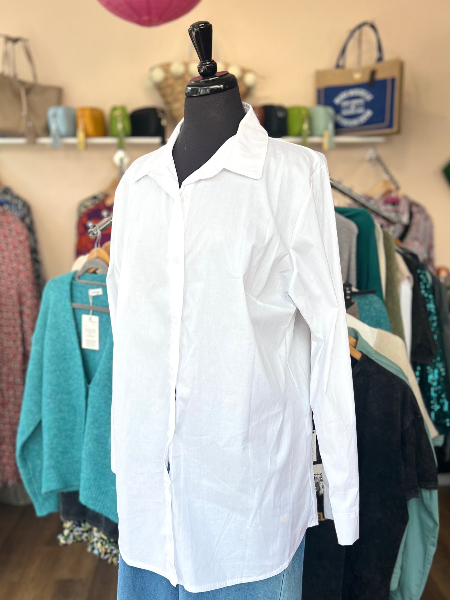 Gabby One Size White Cotton Shirt