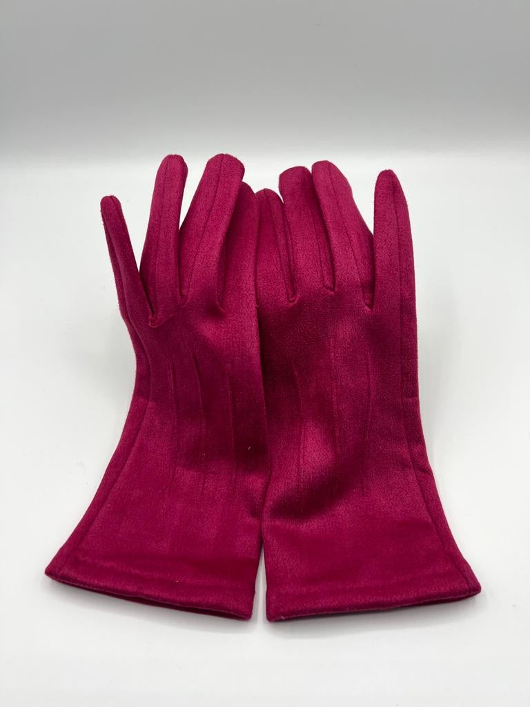 Faux Suede Plain Gloves - Assorted Colours in
