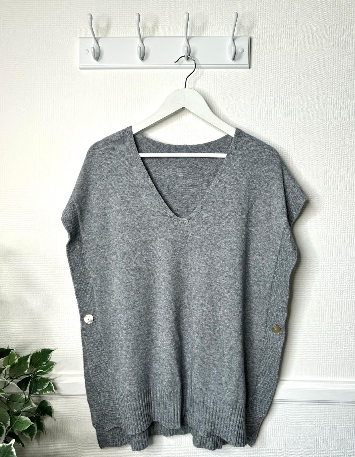 Jessica Side Button Tank Top/Poncho - Assorted Colours